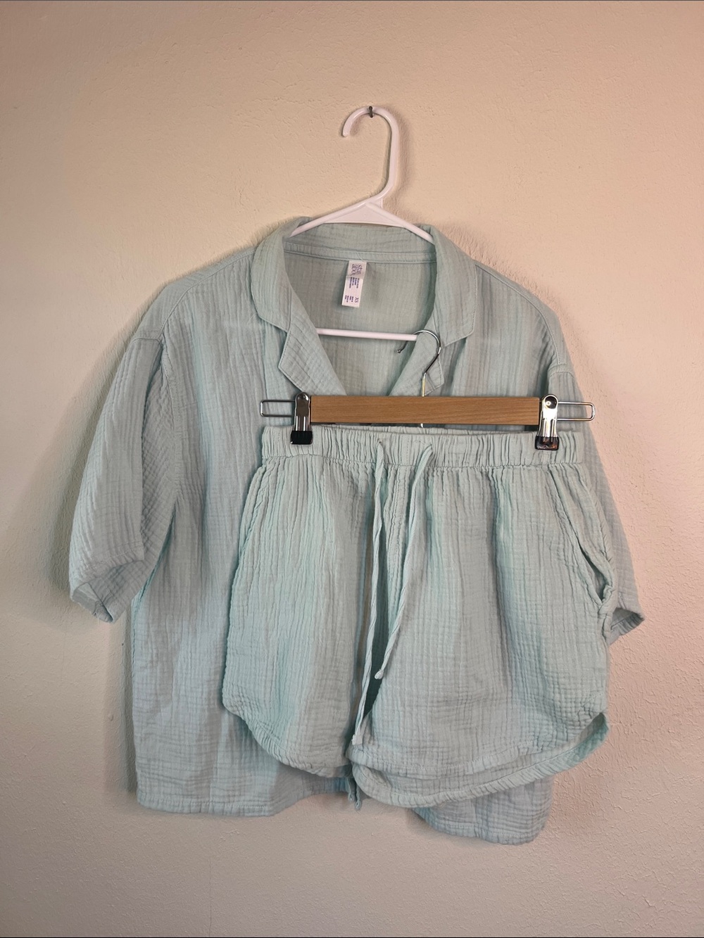 stars above Light Blue Gauze PJ Set